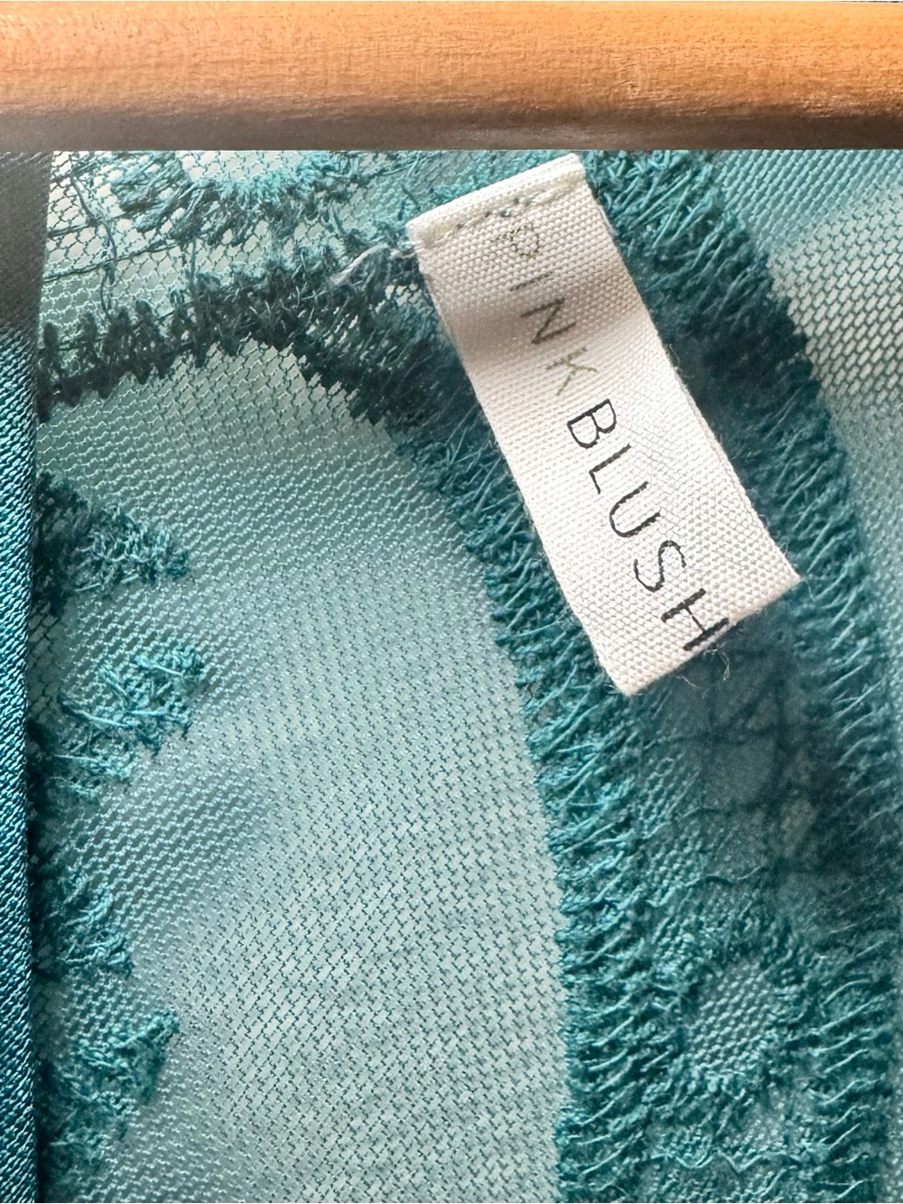 PinkBlush Teal Lace Maxi Dress 2XL Maternity Empire Waist Photoshoot - Picture 7 of 12